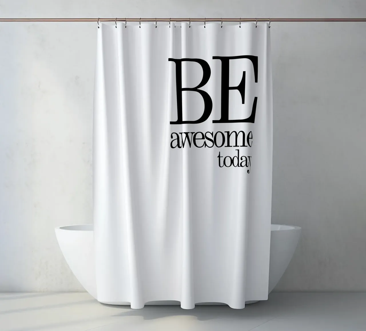 Be Awesome Today La tipografia è semplice tenda da doccia da YV TYPOGRAPHY