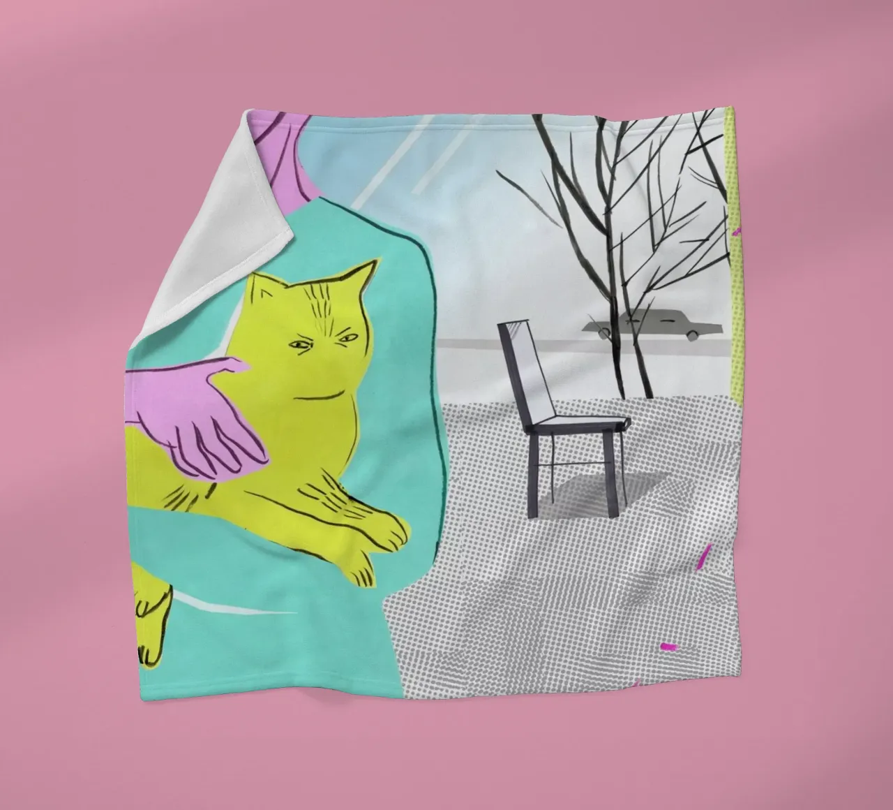 Woman with the Spoiled Cat coperta in pile da Liga Kitchen