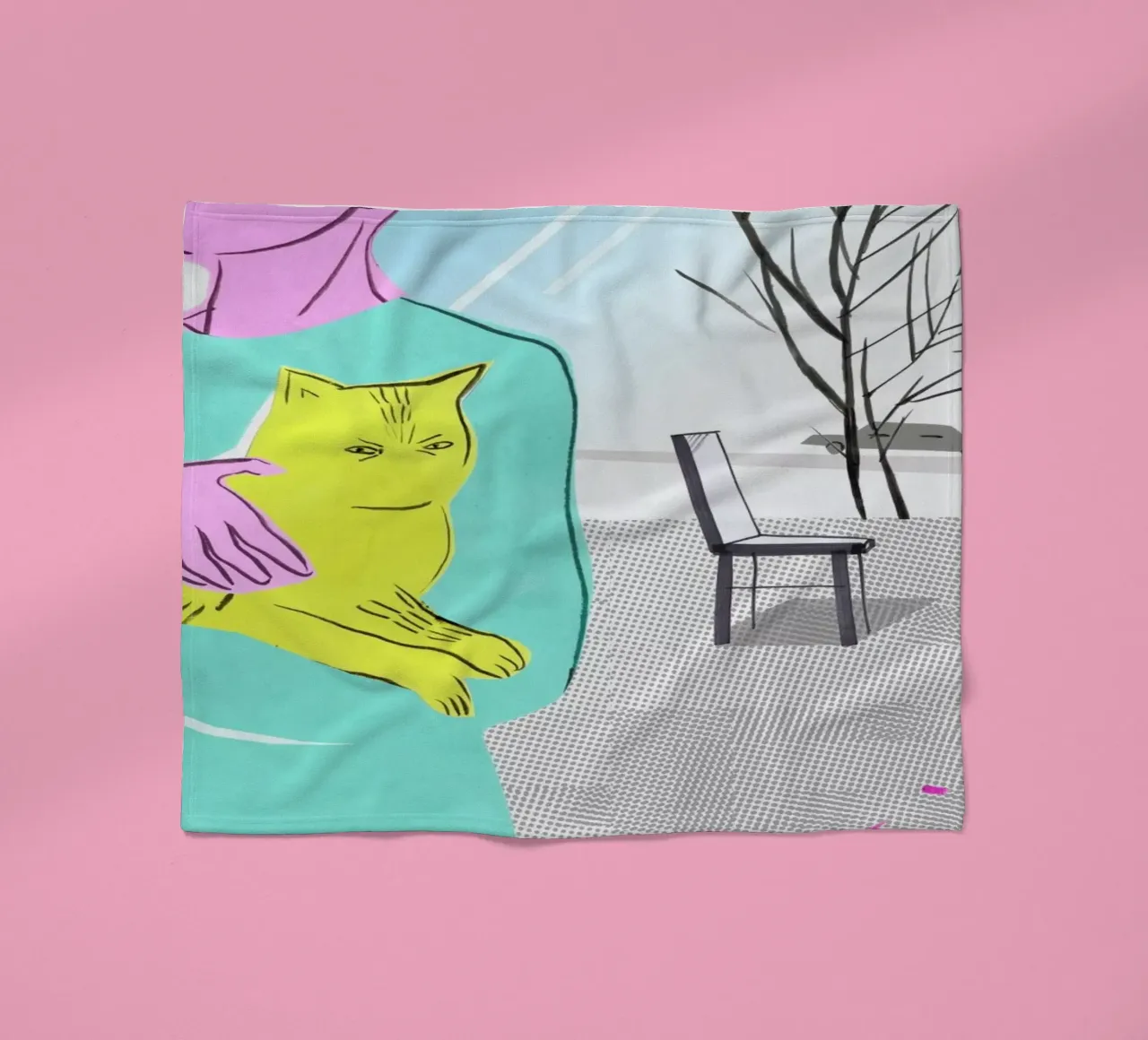 Woman with the Spoiled Cat coperta in pile da Liga Kitchen