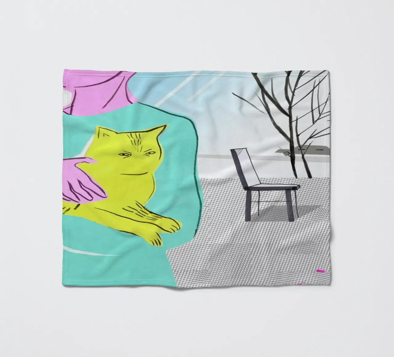 Woman with the Spoiled Cat coperta in pile da Liga Kitchen
