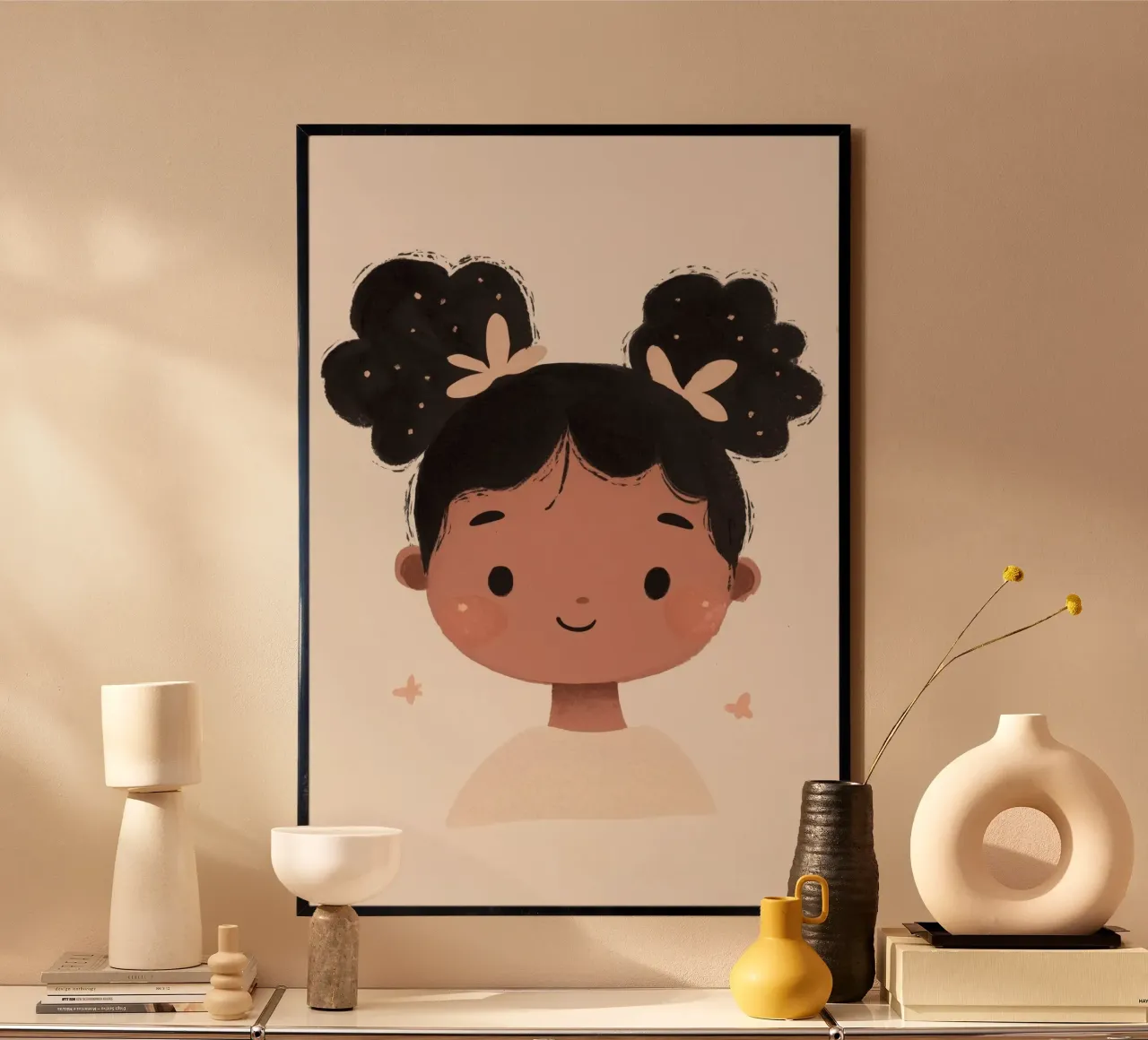 Poster per la cameretta dei bambini, illustrazione pastello per bambini poster con telaio in alluminio da Little Lola