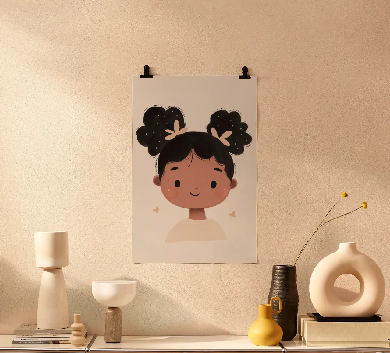 Poster per la cameretta dei bambini, illustrazione pastello per bambini poster con telaio in alluminio da Little Lola