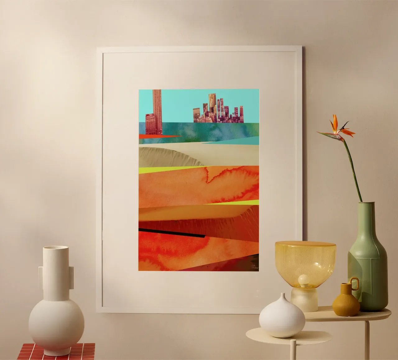 Lost Cities Desert poster con telaio in plastica da Liga Kitchen