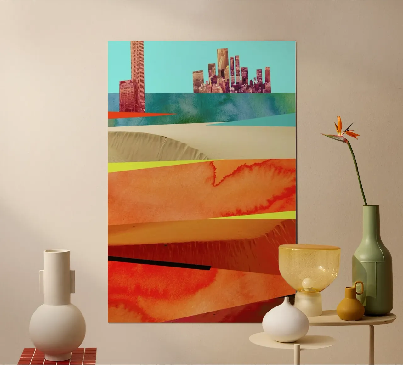 Lost Cities Desert poster con telaio in plastica da Liga Kitchen