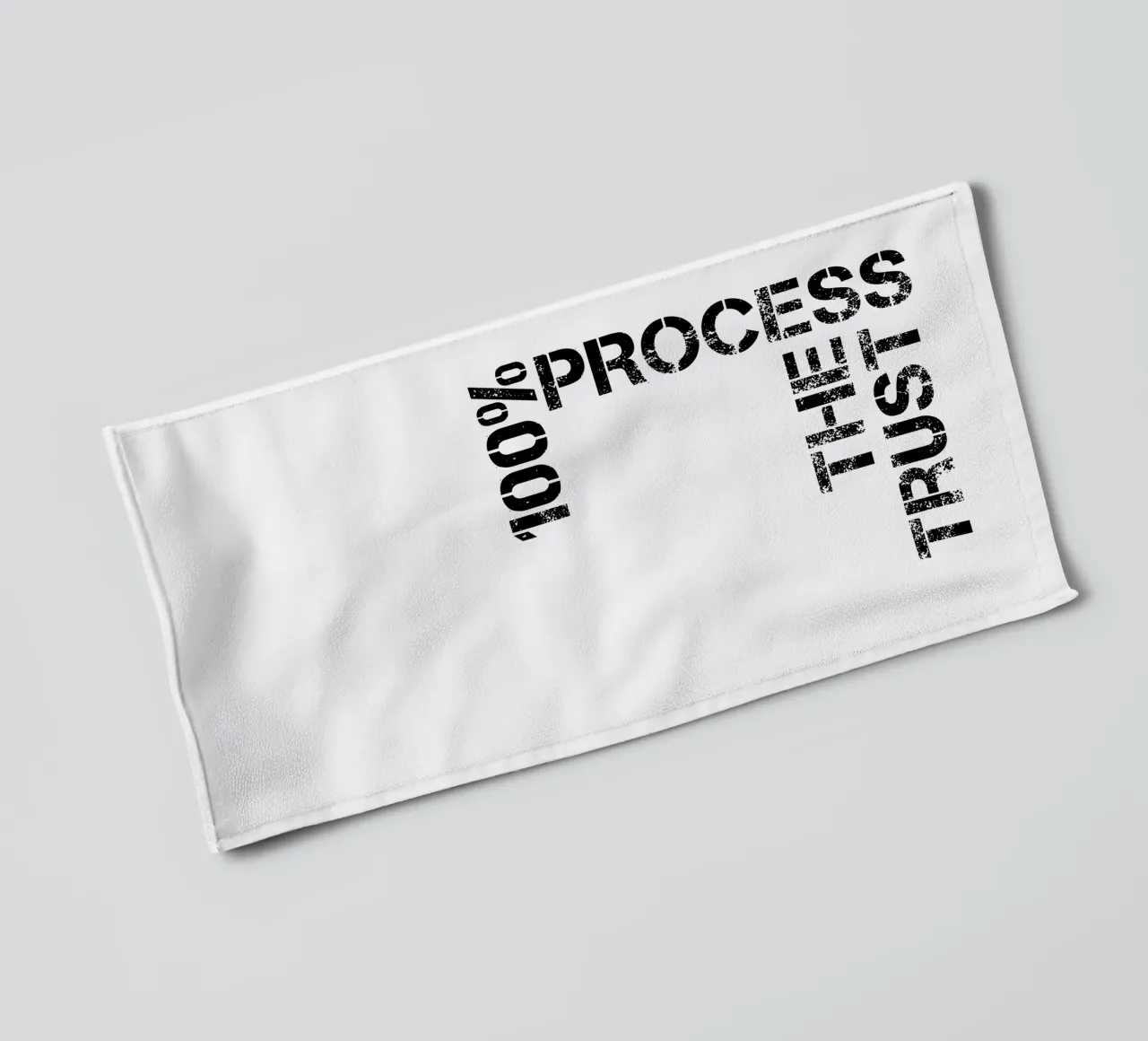 Trust The Process 100% Typography towel by YV TYPOGRAPHY