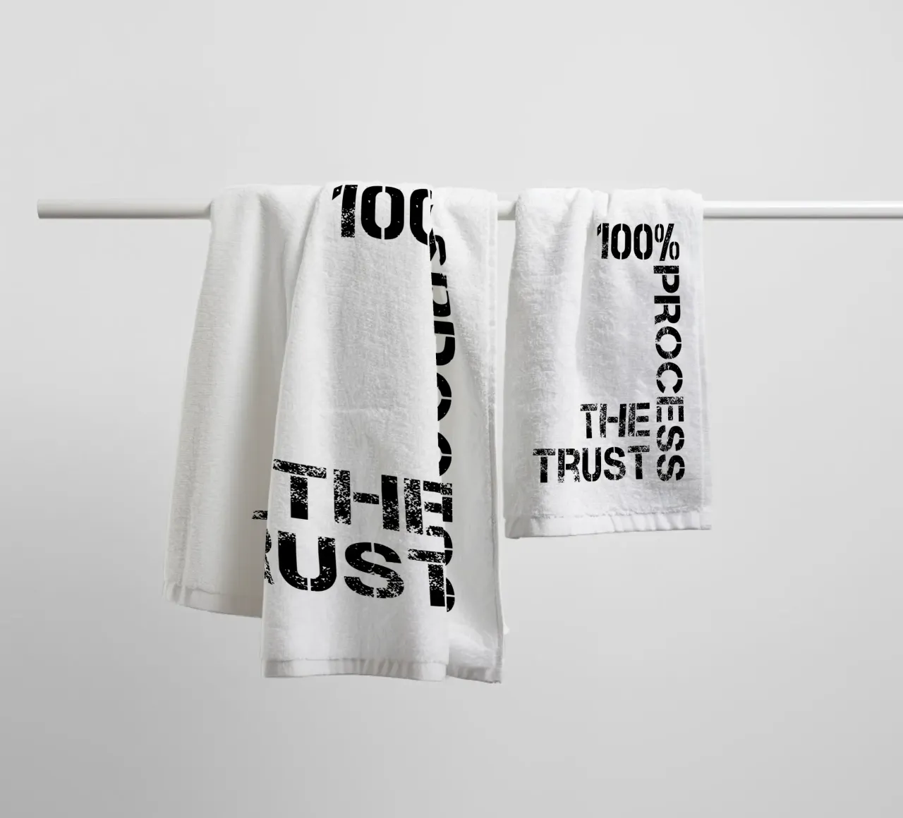 Trust The Process 100% Typography towel by YV TYPOGRAPHY