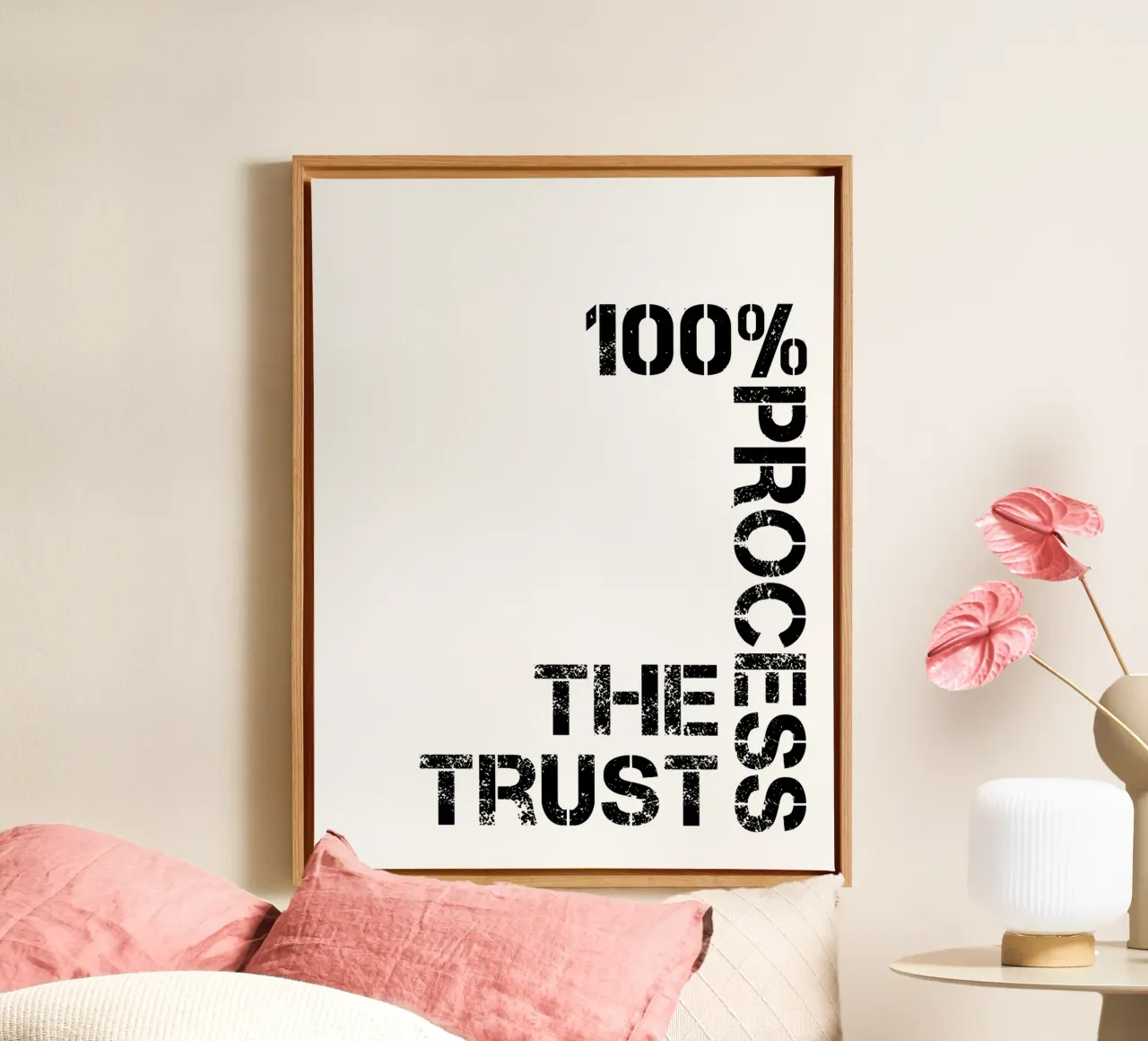 Trust The Process 100% Typography canvas by YV TYPOGRAPHY