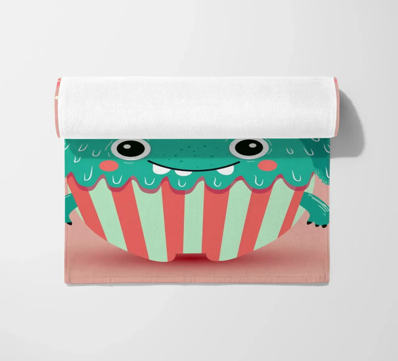 Un simpatico mostro di cupcake - dolce e giocoso telo mare da namosh