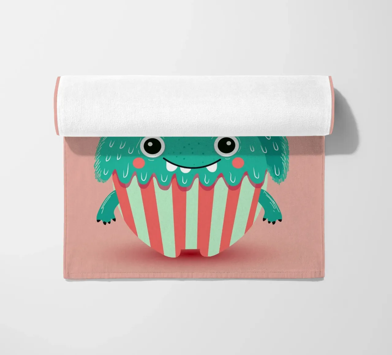 Un simpatico mostro di cupcake - dolce e giocoso telo mare da namosh