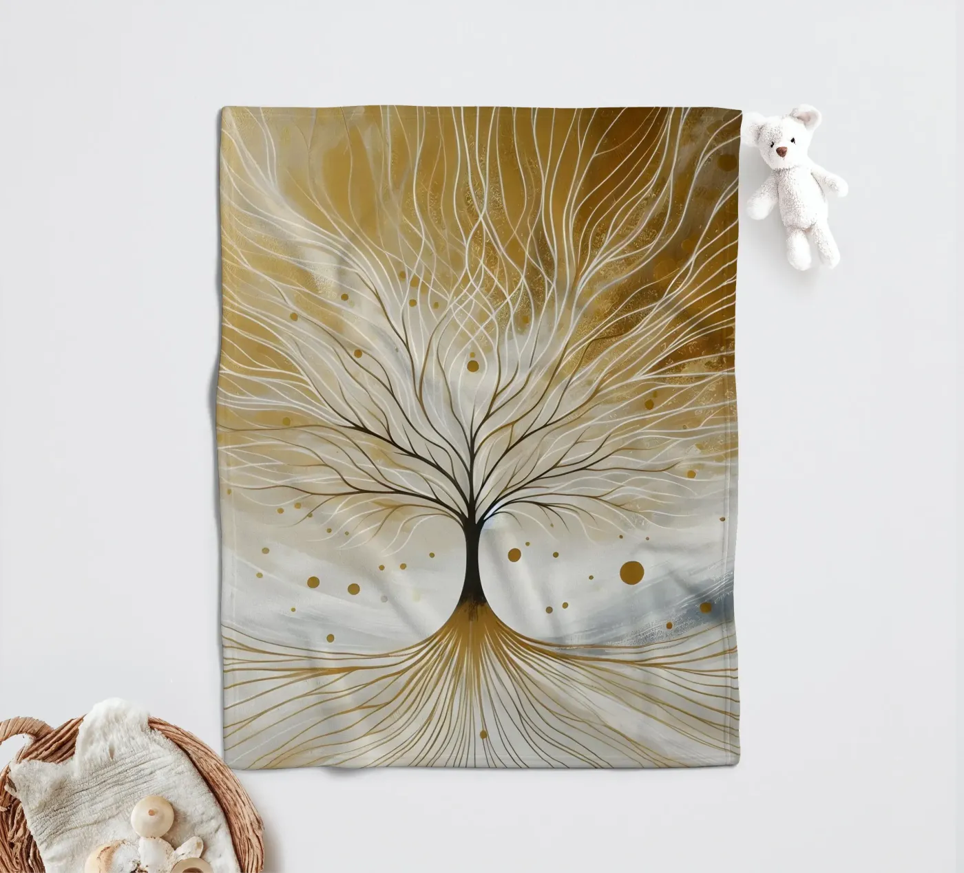 Tree - gold Fleecedecke von spiritual