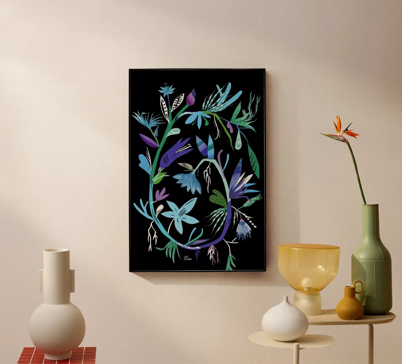 Botanica Clematis Black plexiglass da Liga Kitchen