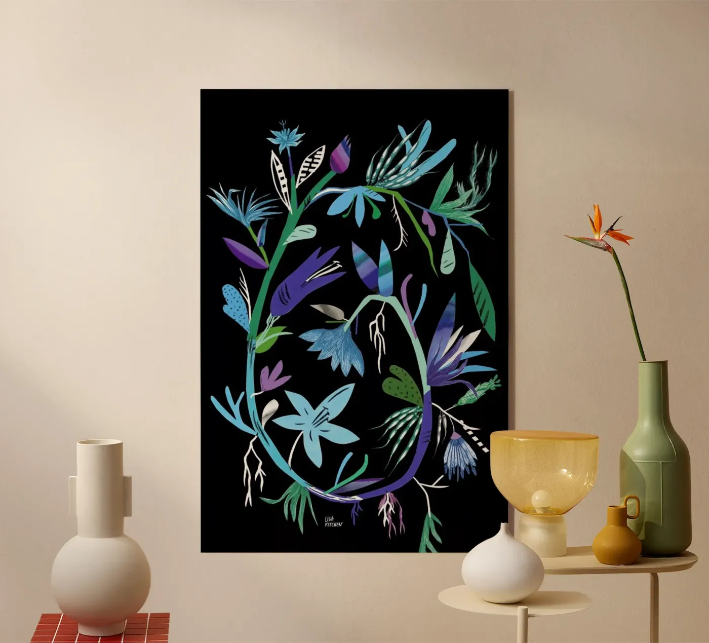 Botanica Clematis Black plexiglass da Liga Kitchen
