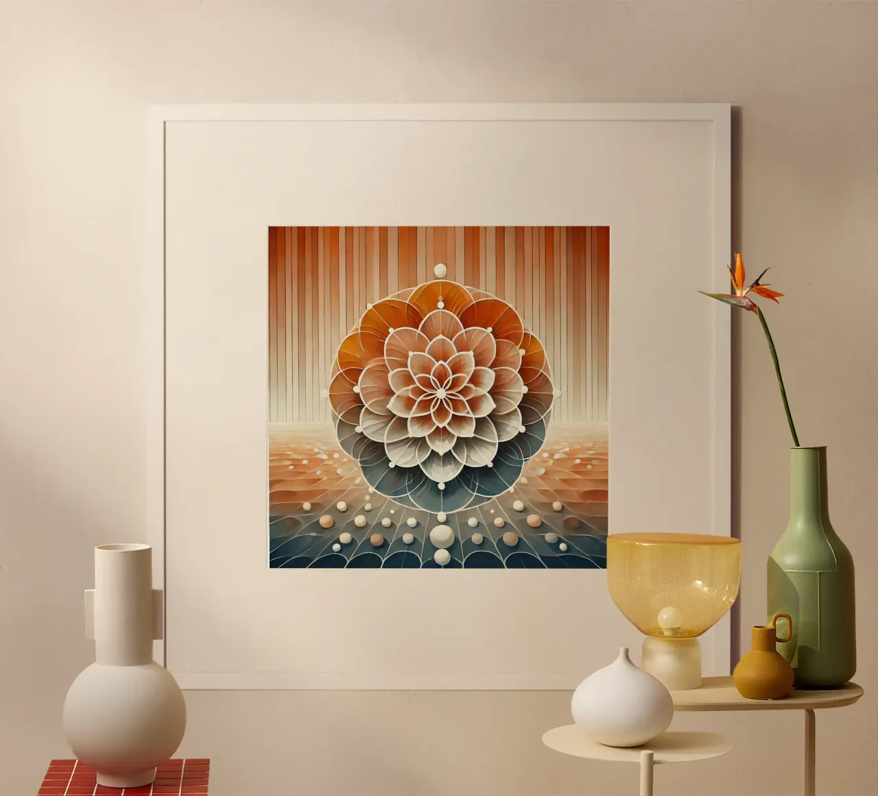 Fiore della vita - arancione poster da spiritual