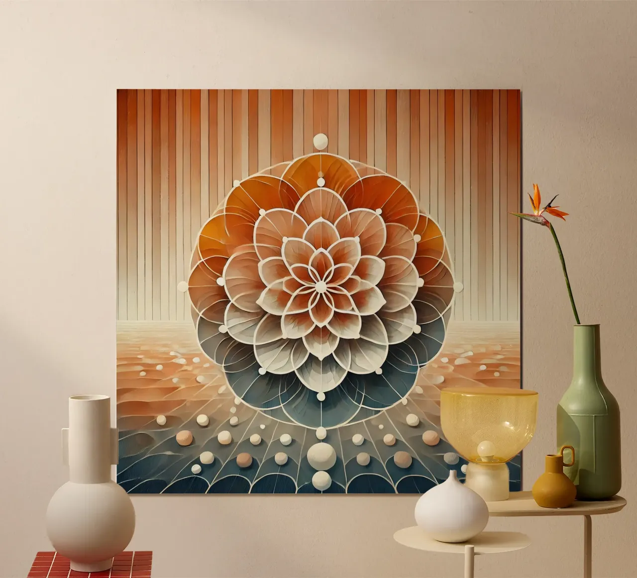 Fiore della vita - arancione poster da spiritual