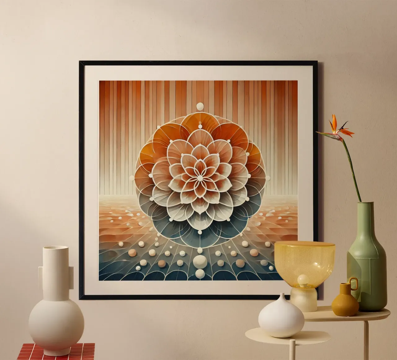 Fiore della vita - arancione poster da spiritual