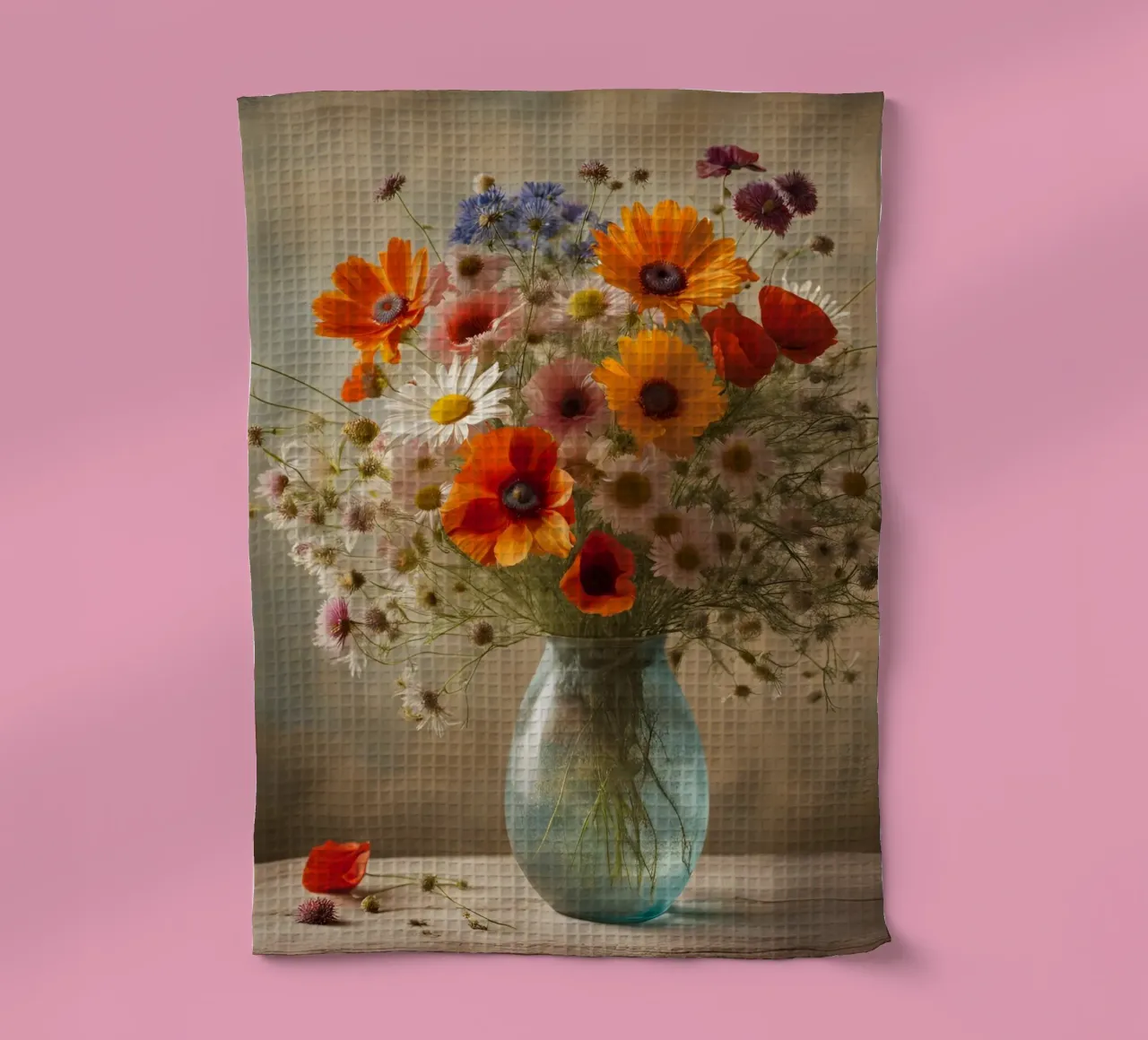 Fiori di campo colorati canovaccio da cucina da designsbysophia