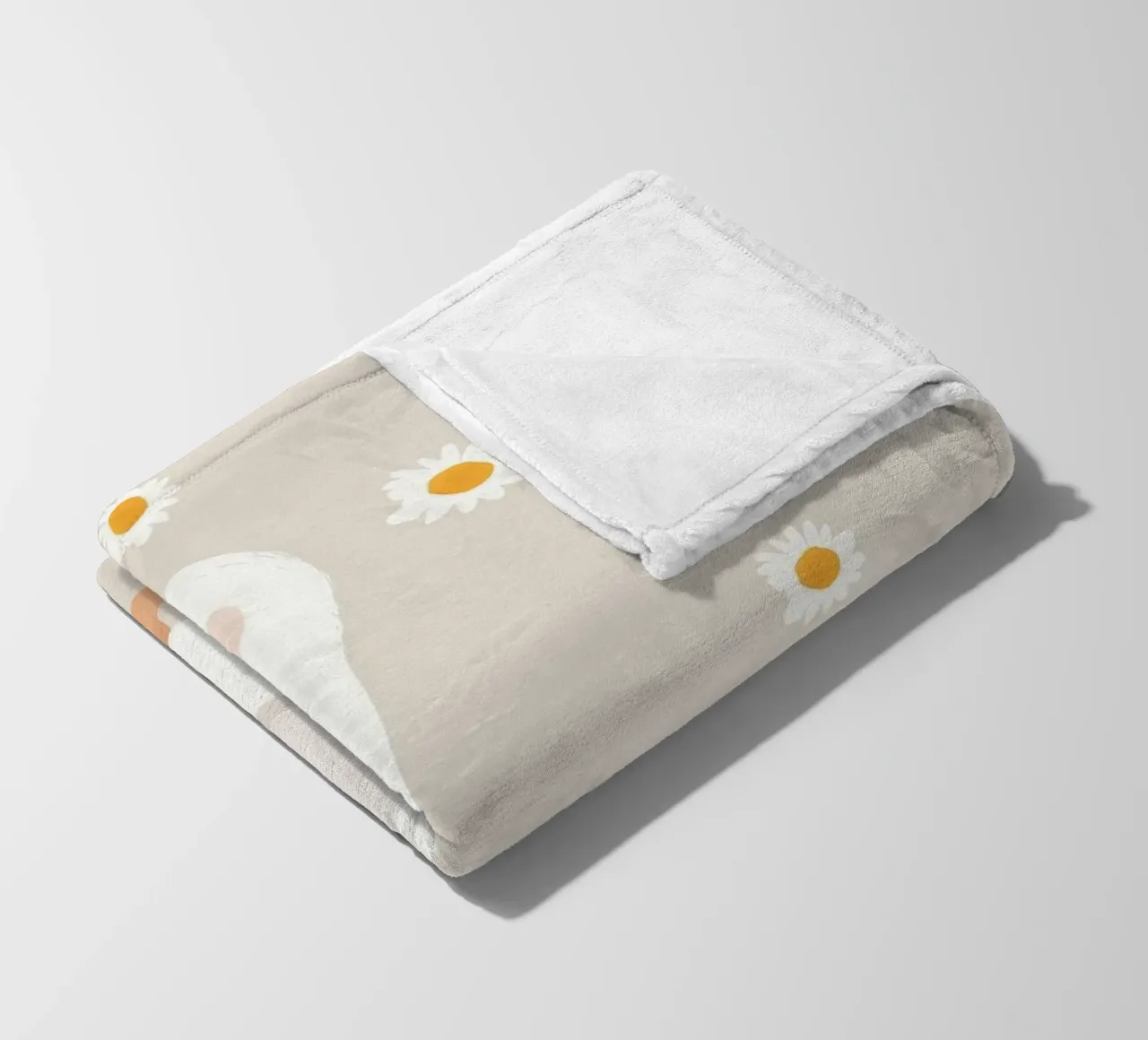 Oca felice con fiori, illustrazione carina per la cameretta dei bambini coperta in pile da Little Lola