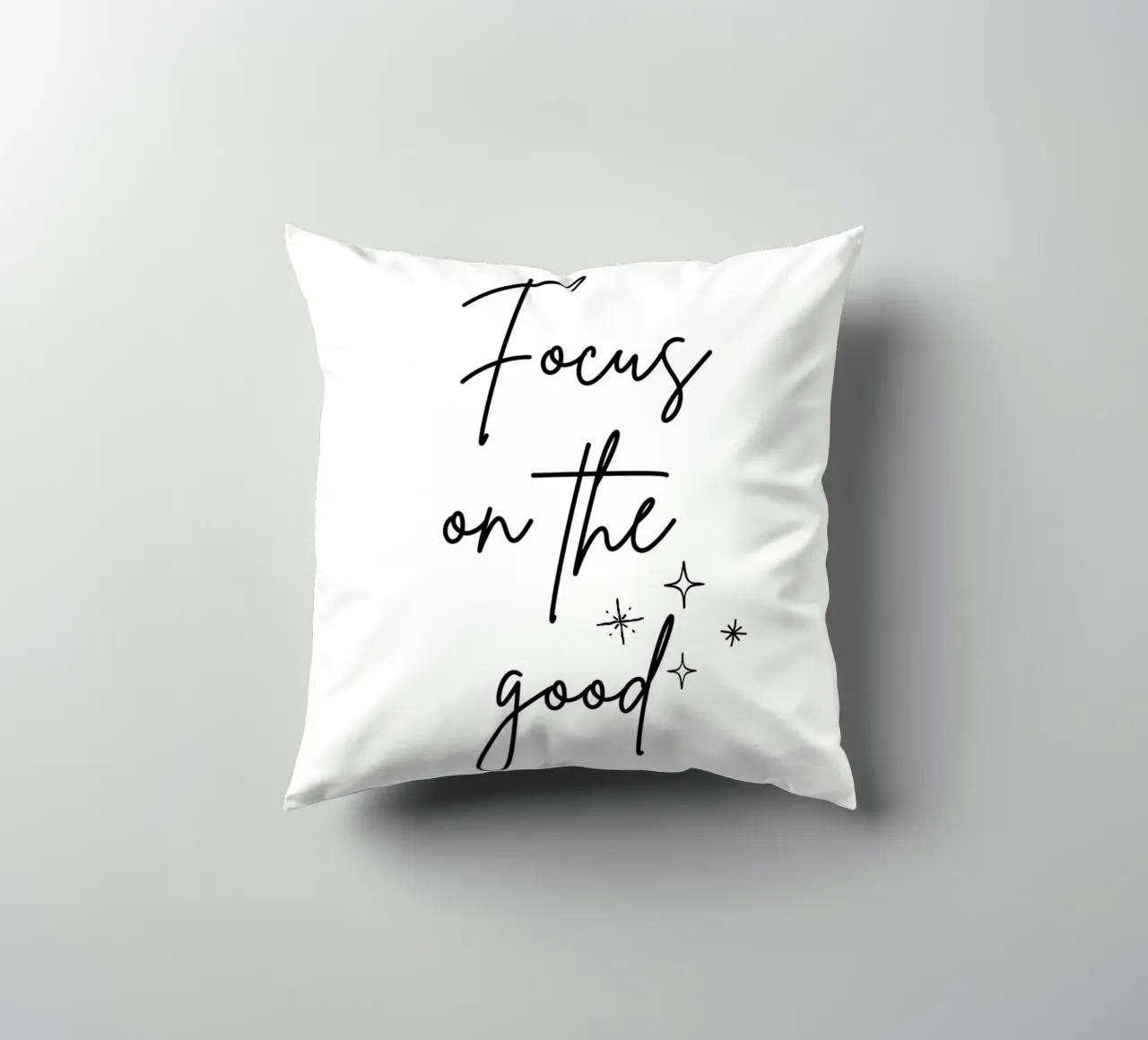 Zitat: Focus on the good. cuscino da designsbysophia