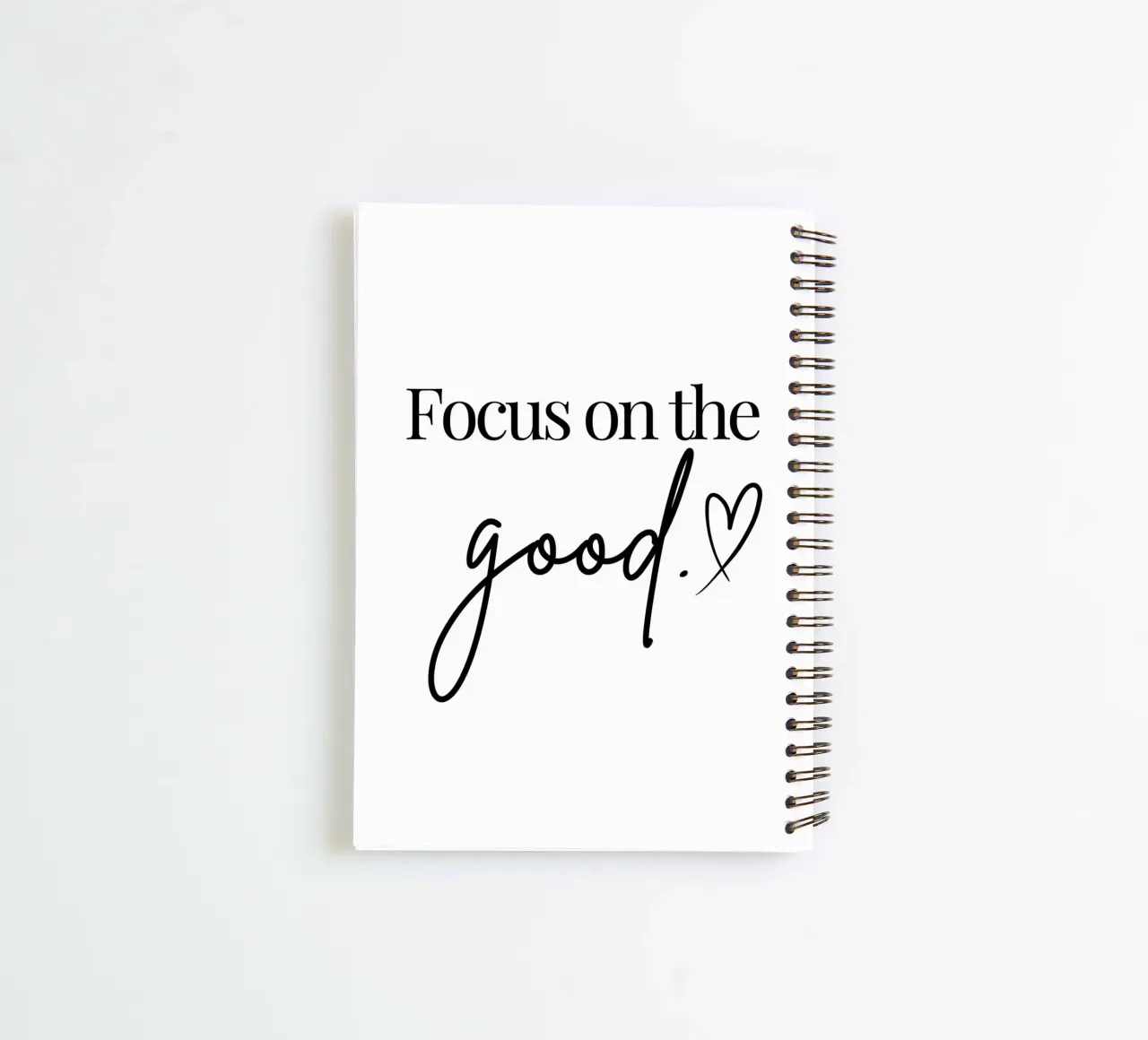 Zitat mit Herz: Focus on the good. spiral notebook by designsbysophia