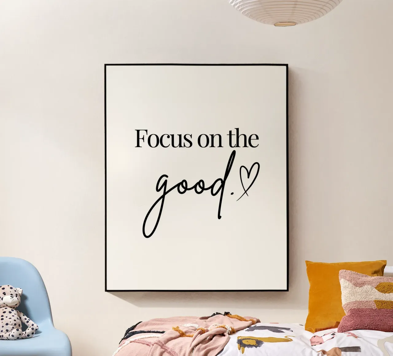 Zitat mit Herz: Focus on the good. acrylic glass by designsbysophia