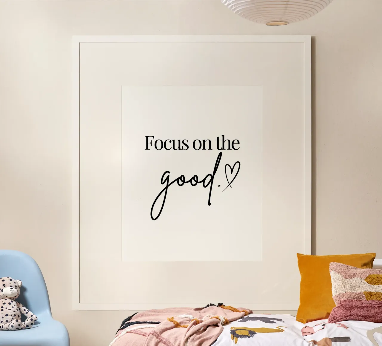 Zitat mit Herz: Focus on the good. Hahnemühle von designsbysophia