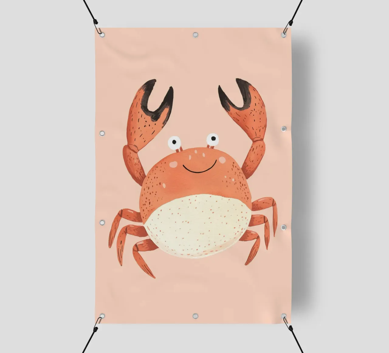 Crab Print, Nursery , Children's Wall Art, Pastel Art pvc cover by Little Lola