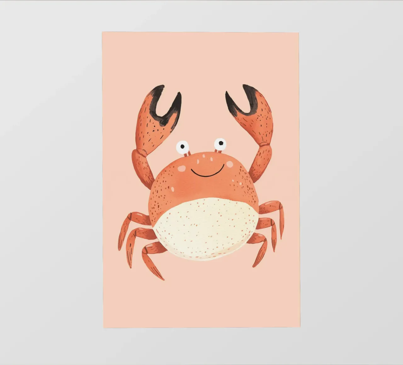 Crab Print, Nursery , Children's Wall Art, Pastel Art pvc cover by Little Lola