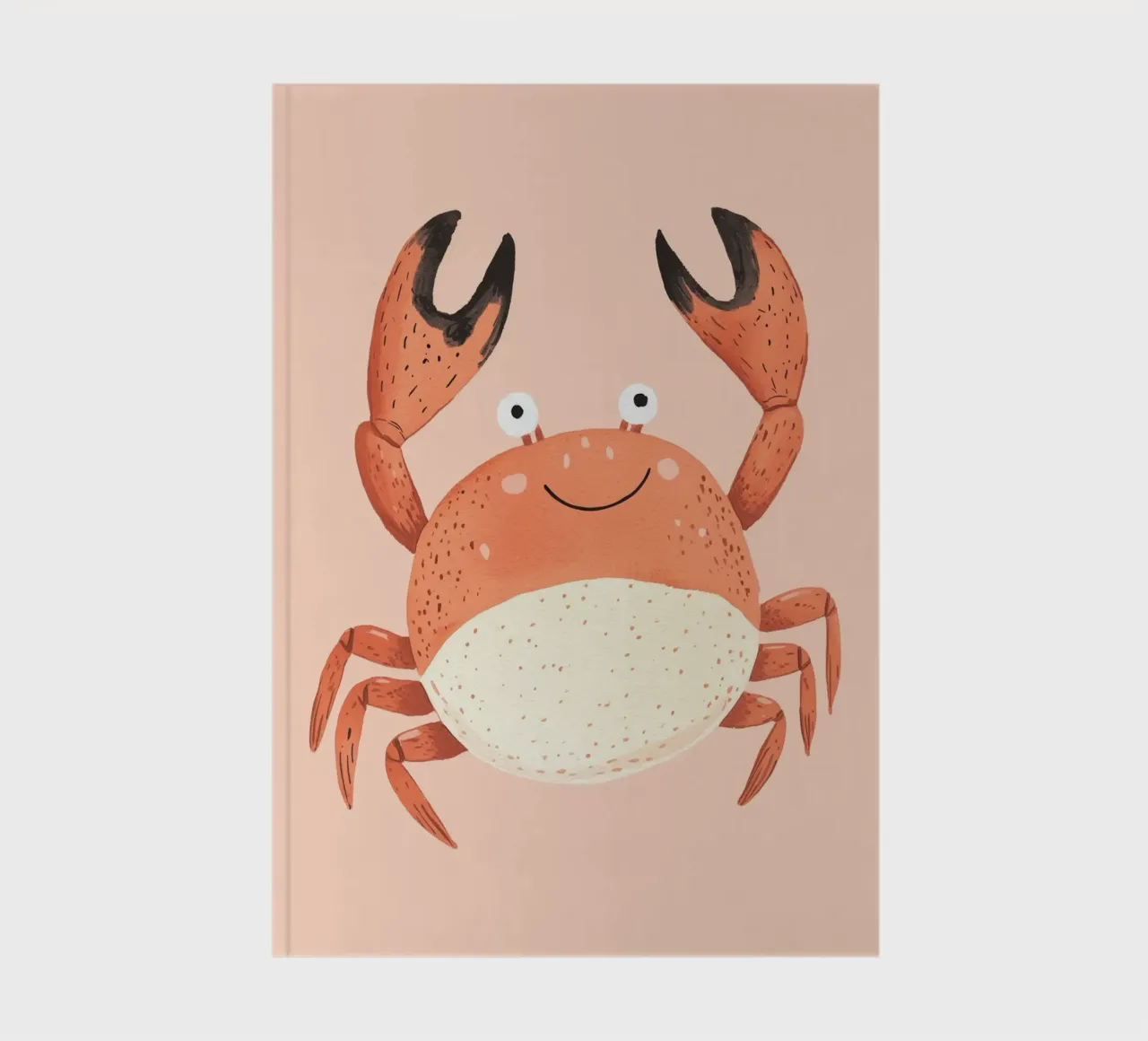 Crab Print, Nursery , Children's Wall Art, Pastel Art notebook by Little Lola