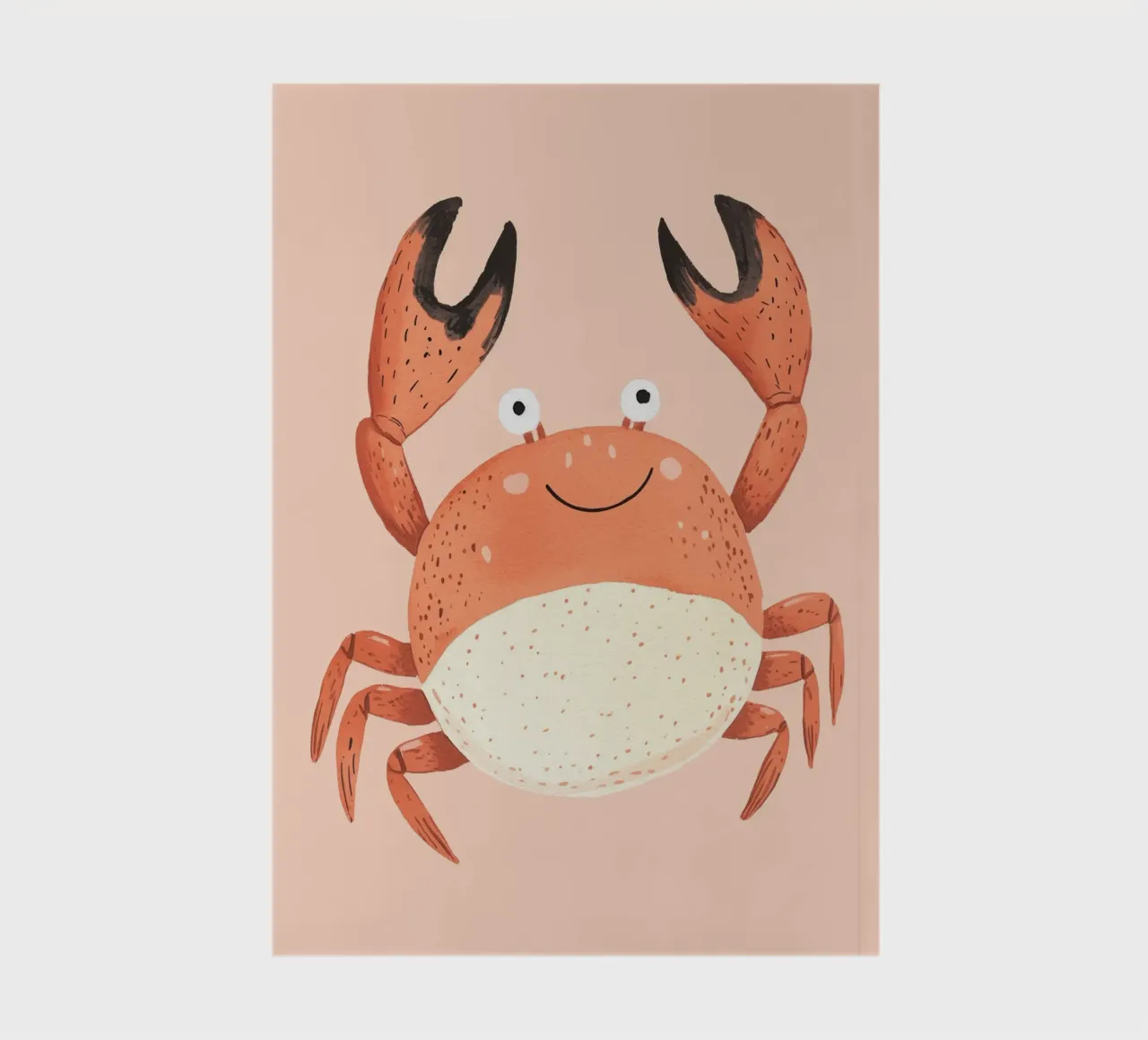 Crab Print, Nursery , Children's Wall Art, Pastel Art notebook by Little Lola