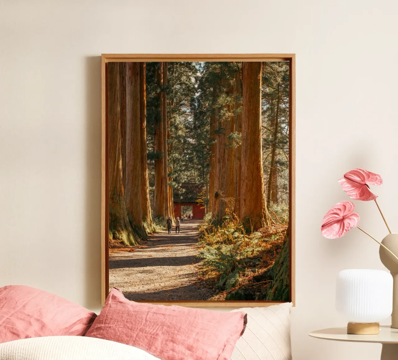 Togakushi Shrine Cedar Tree Tunnel - Nagano, Japan canvas with Floater frame by Marcel Bisig