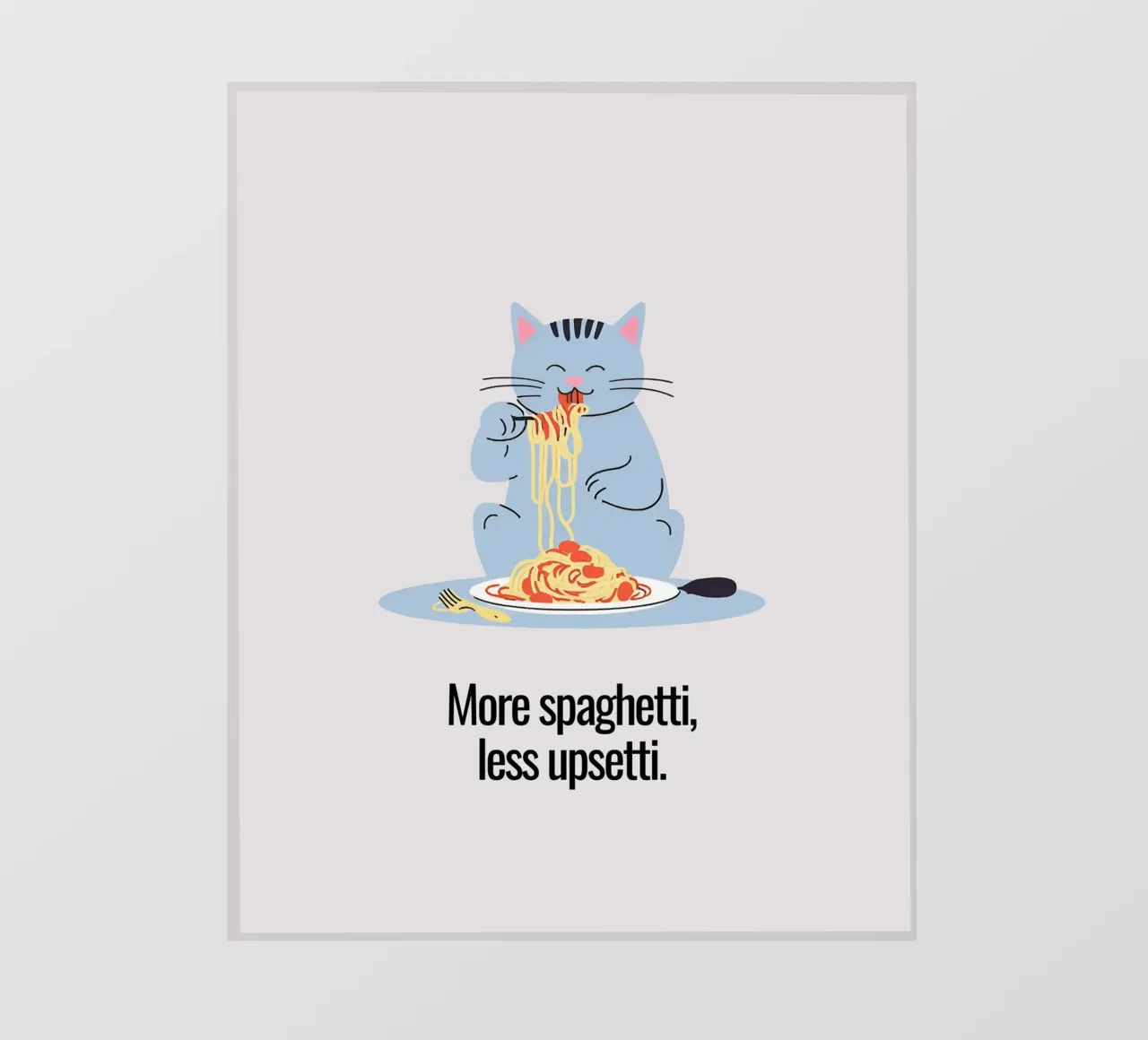 Katze: More spaghetti, less upsetti. telo in pvc da designsbysophia