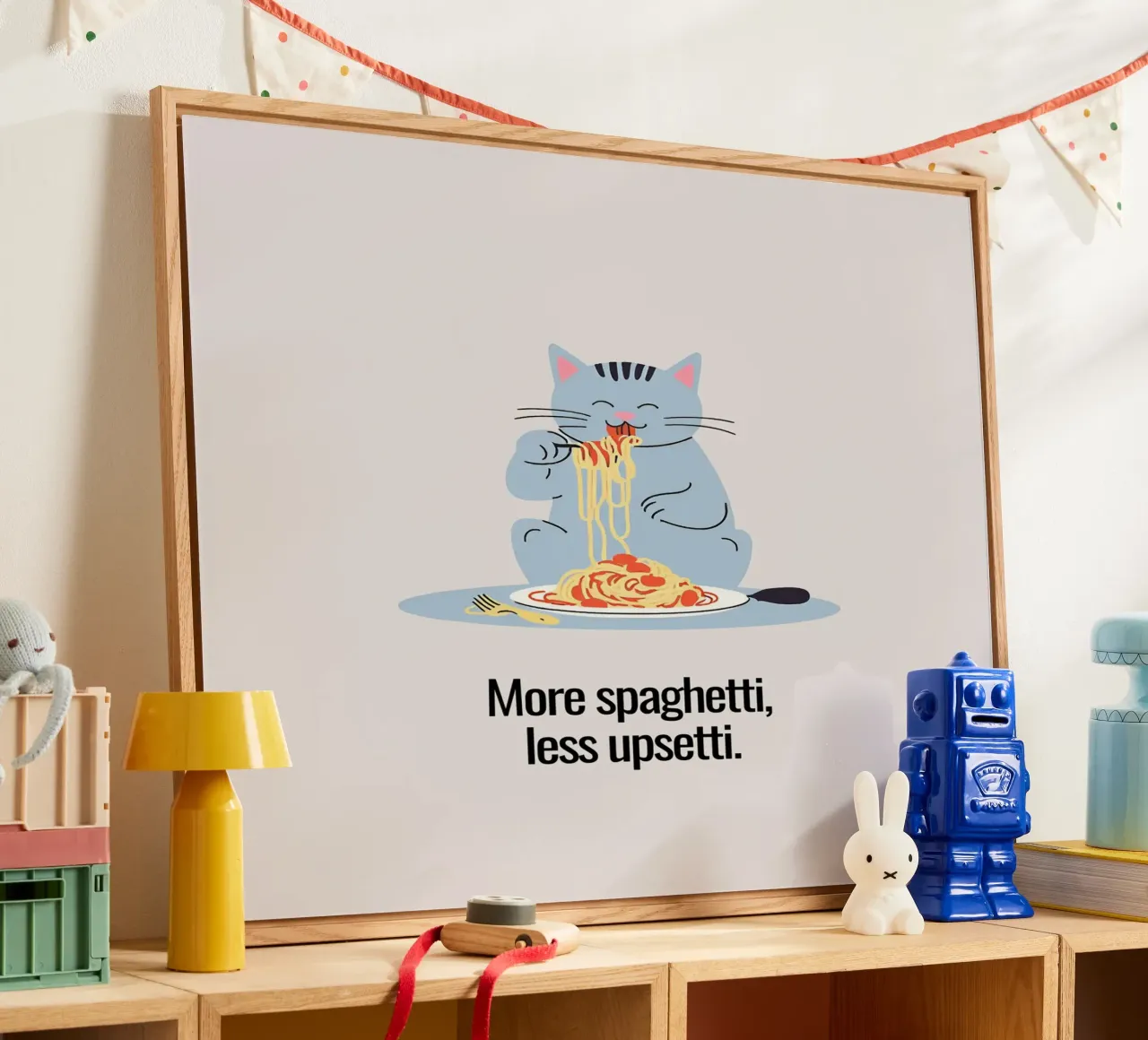 Katze: More spaghetti, less upsetti. acrylic glass by designsbysophia