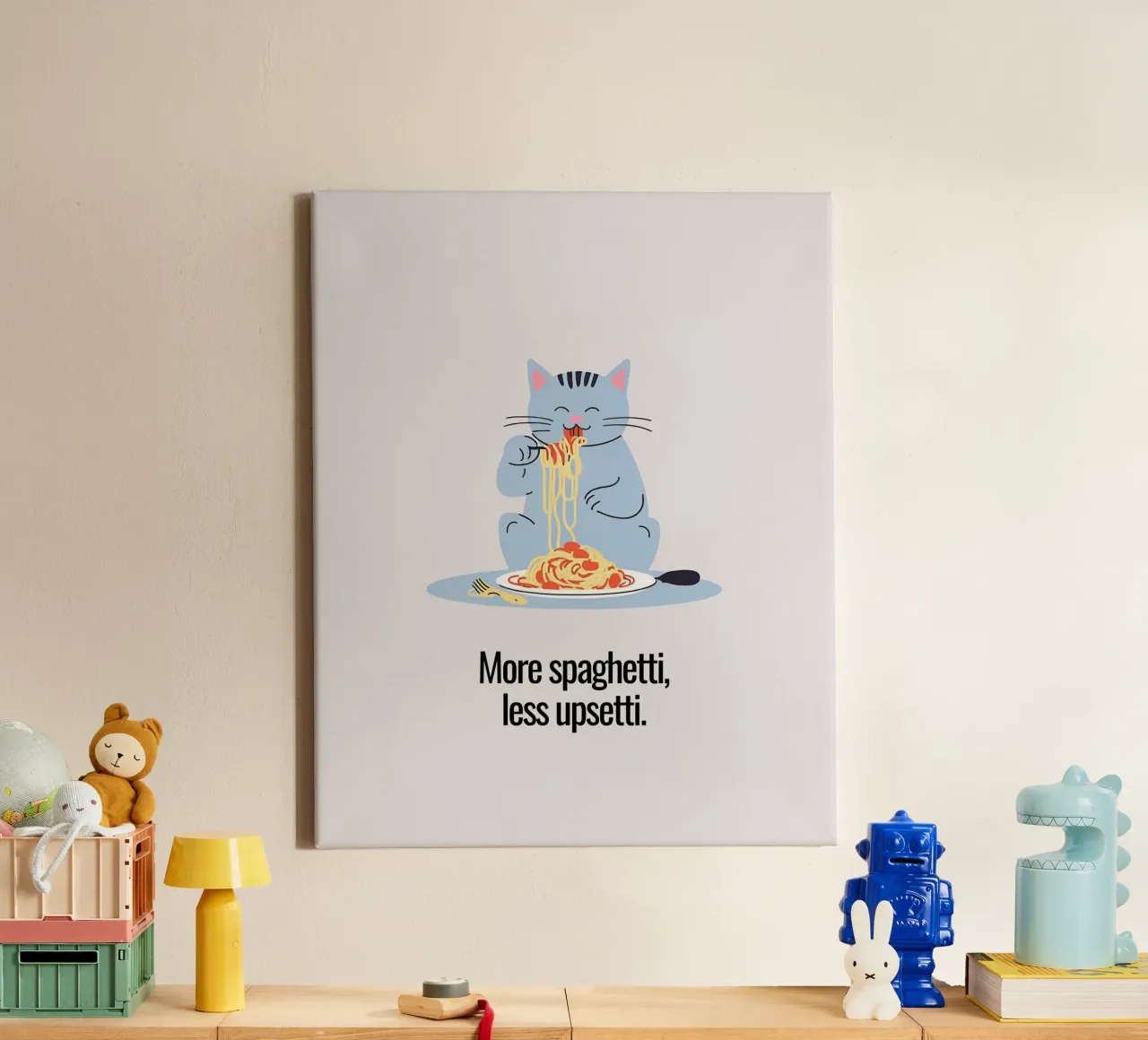 Katze: More spaghetti, less upsetti. canvas by designsbysophia