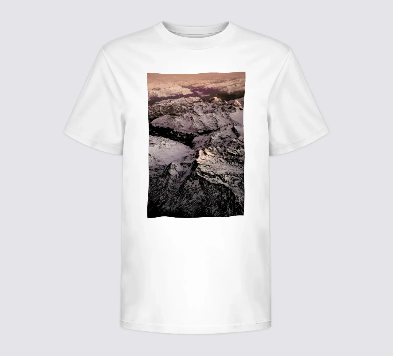 Pink Mountains kids t-shirt by Laura Palm