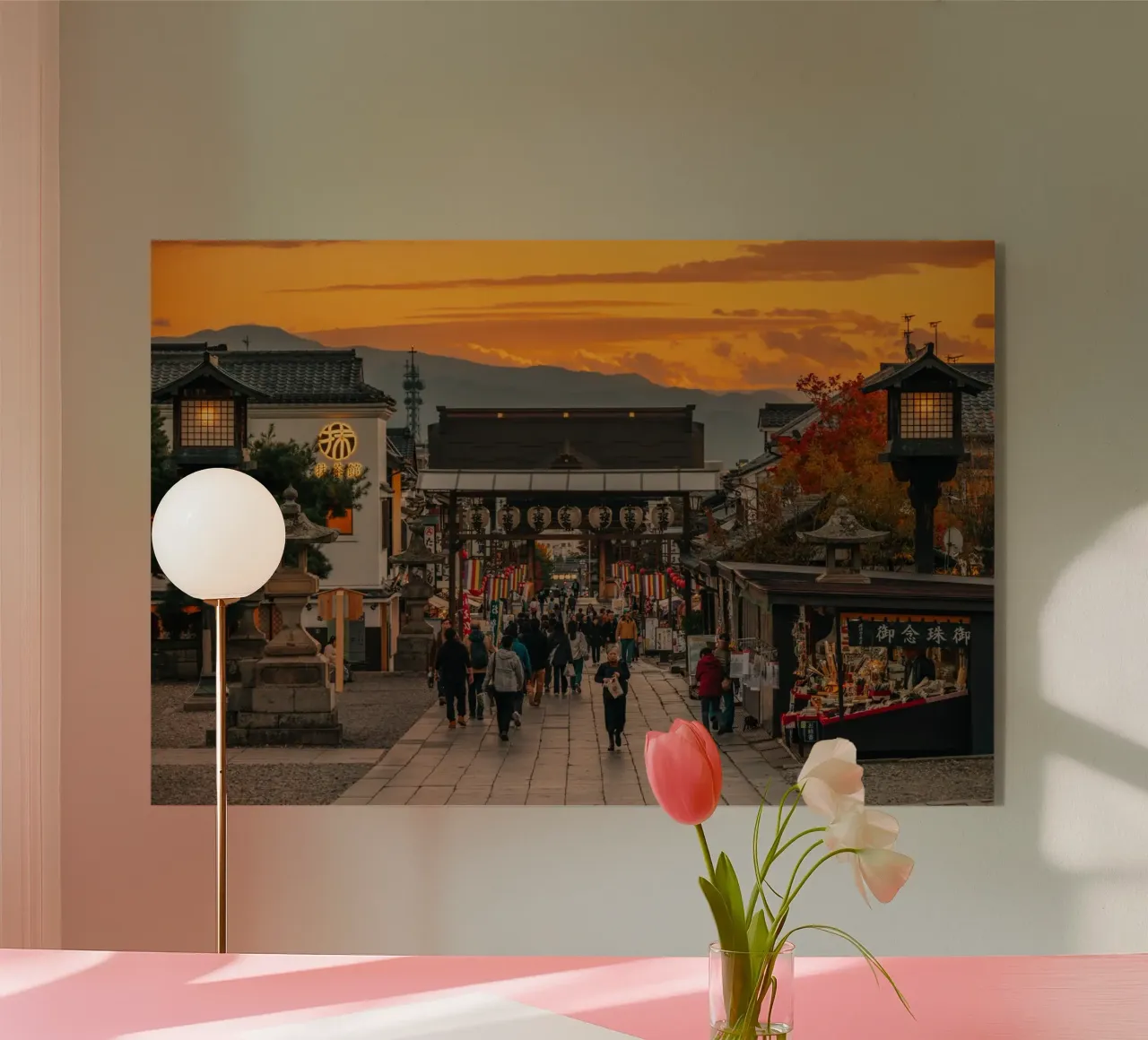 Tramonto d'autunno a Nagano, Giappone plexiglass da Marcel Bisig