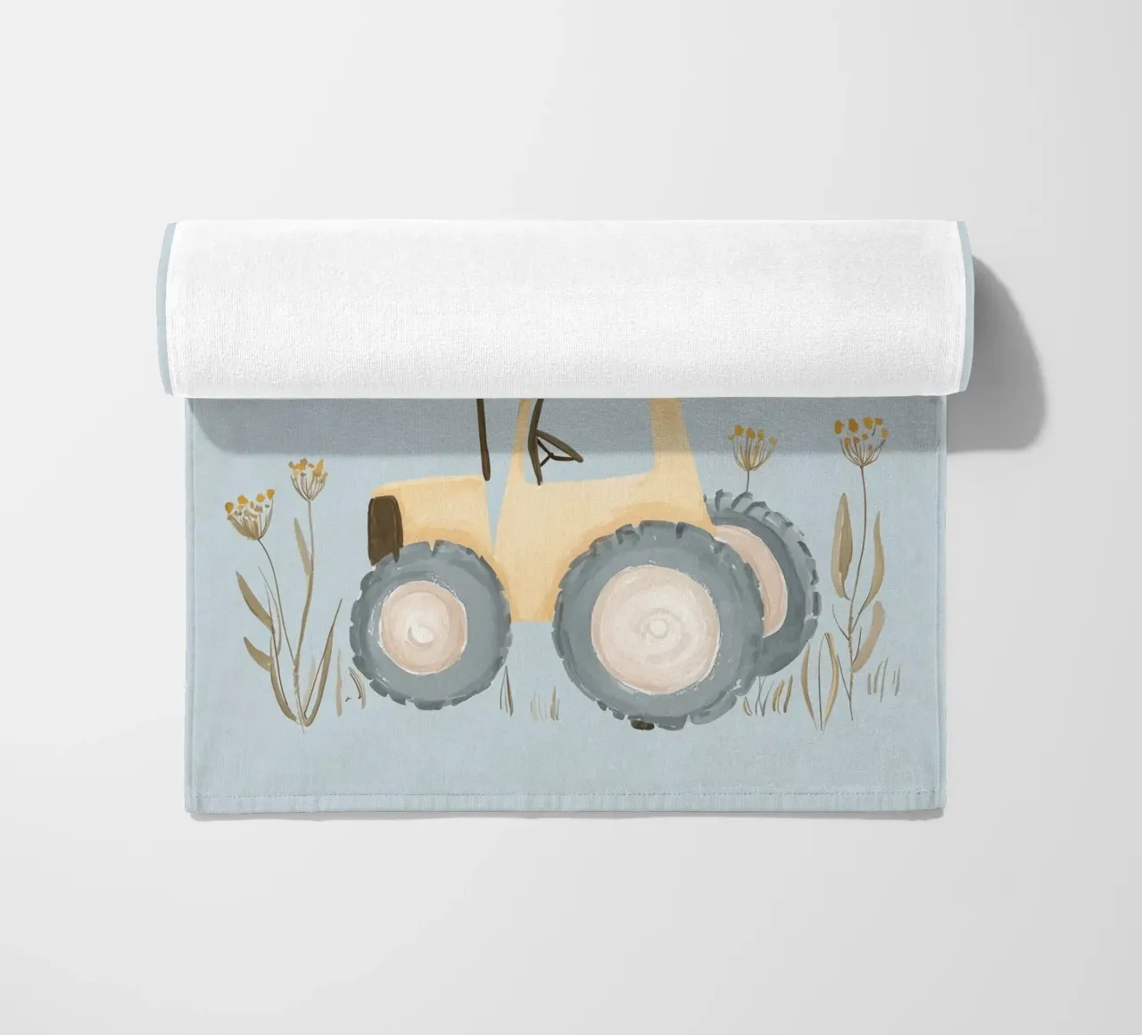 Stampa per cameretta dei ragazzi, illustrazione di trattore e api, arte per bambini telo mare da Little Lola