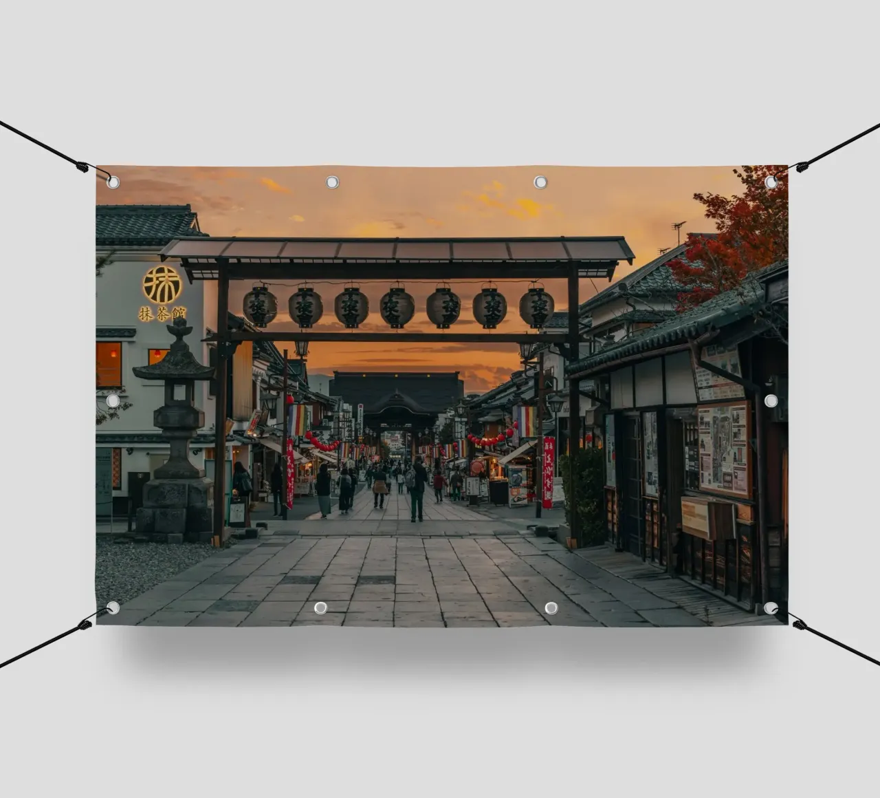 Tramonto d'autunno a Nagano, Giappone telo in pvc da Marcel Bisig