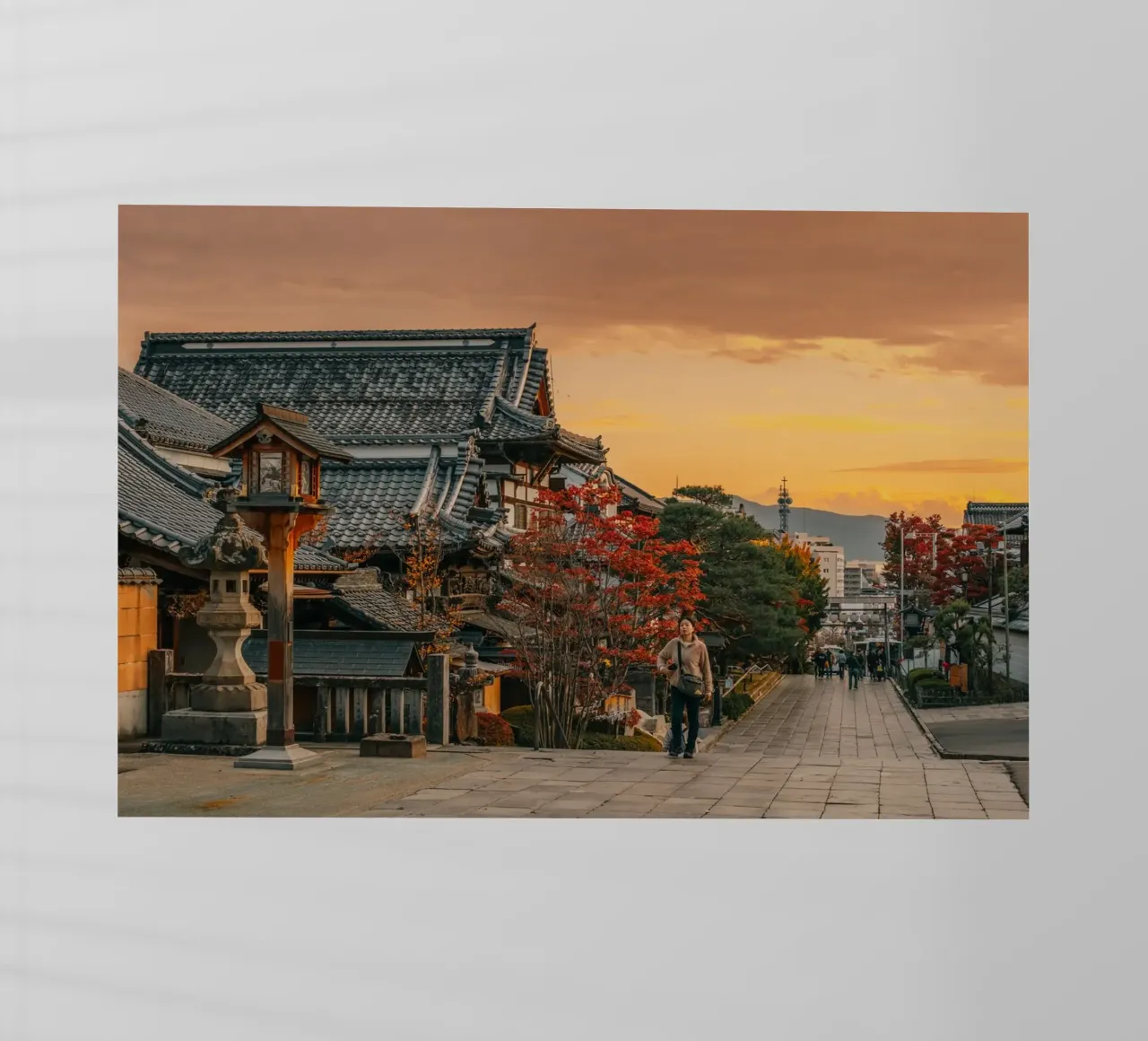 Tramonto d'autunno a Nagano, Giappone pellicola backlit da Marcel Bisig