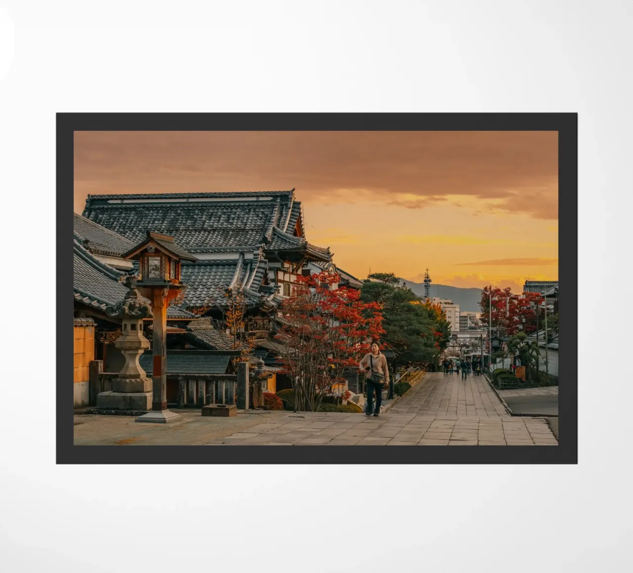 Tramonto d'autunno a Nagano, Giappone zerbino da Marcel Bisig