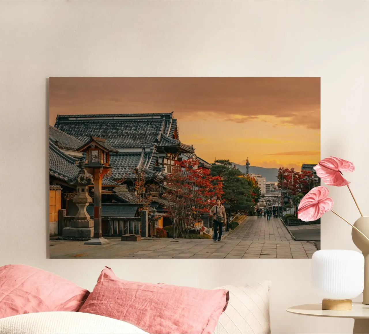 Tramonto d'autunno a Nagano, Giappone plexiglass da Marcel Bisig