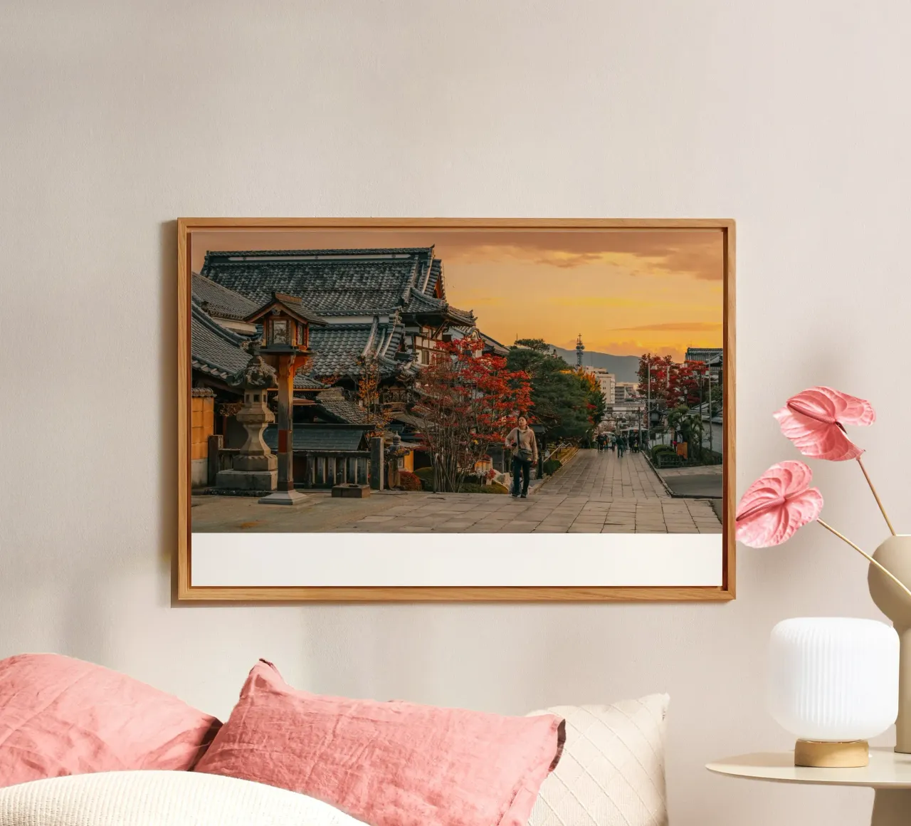 Tramonto d'autunno a Nagano, Giappone alluminio dibond da Marcel Bisig