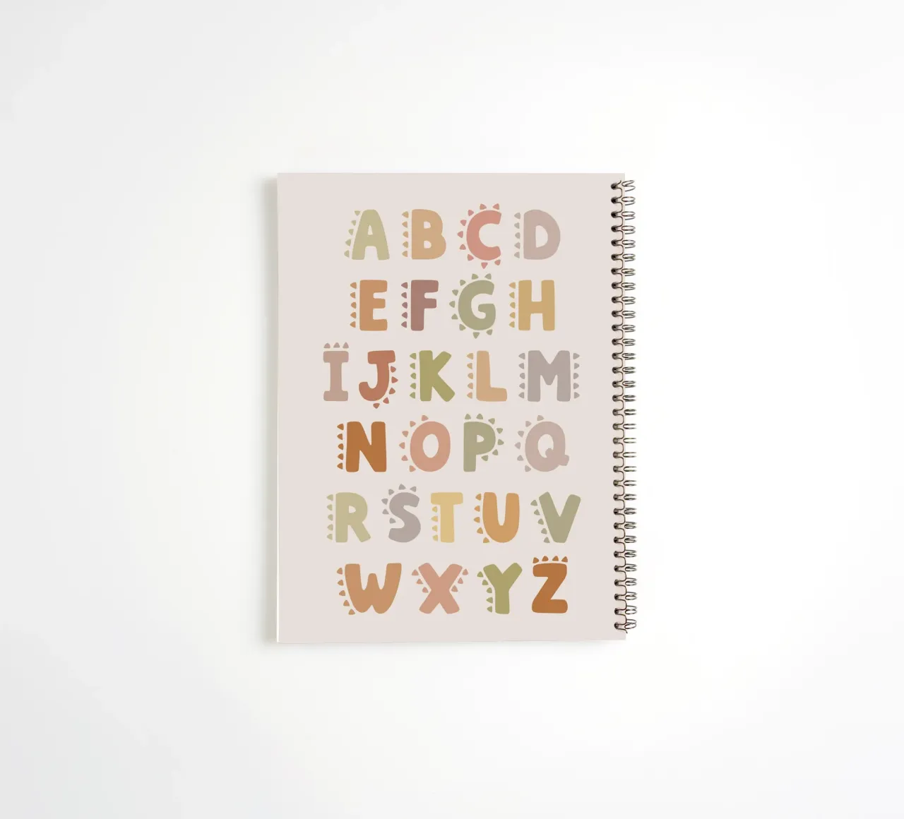 Alphabet Print, Children's Playroom Decor, Educational Art spiral notebook by Little Lola