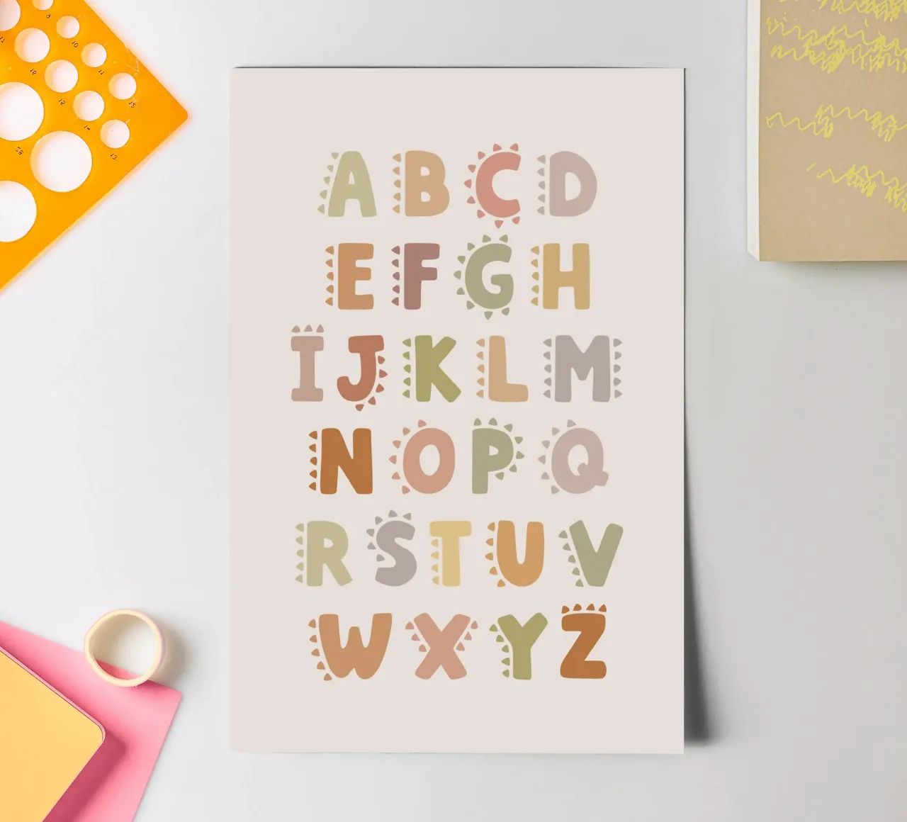 Alfabet print, kinderen speelkamer decor, educatieve kunst stickervel van Little Lola