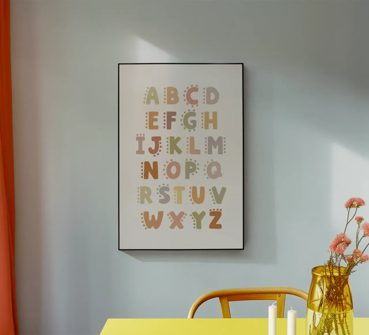 Alfabet print, kinderen speelkamer decor, educatieve kunst acryl van Little Lola