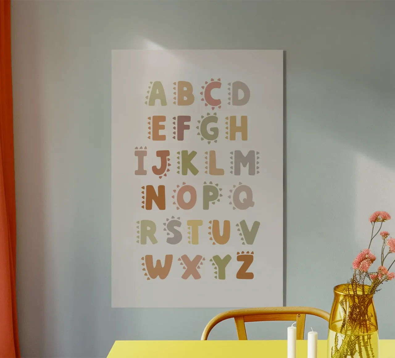 Alfabet print, kinderen speelkamer decor, educatieve kunst acryl van Little Lola