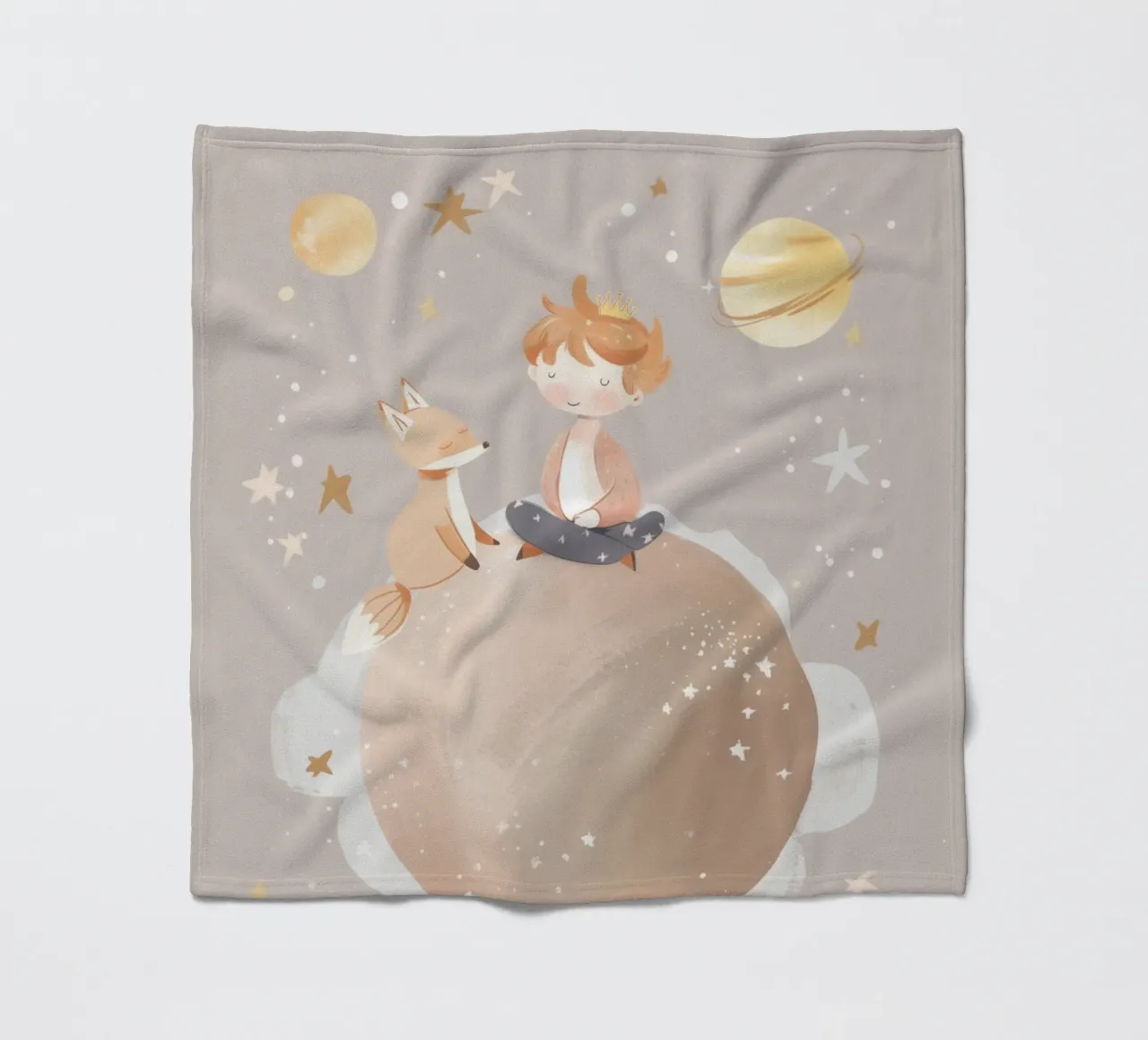 Nursery Print, Planet Space Illustration, Celestial Print Fleecedecke von Little Lola