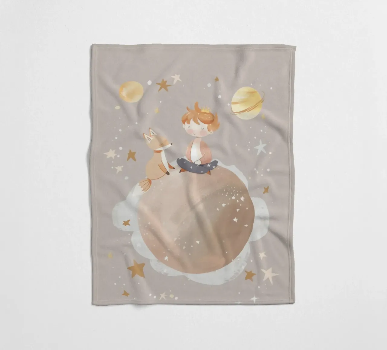 Nursery Print, Planet Space Illustration, Celestial Print Fleecedecke von Little Lola