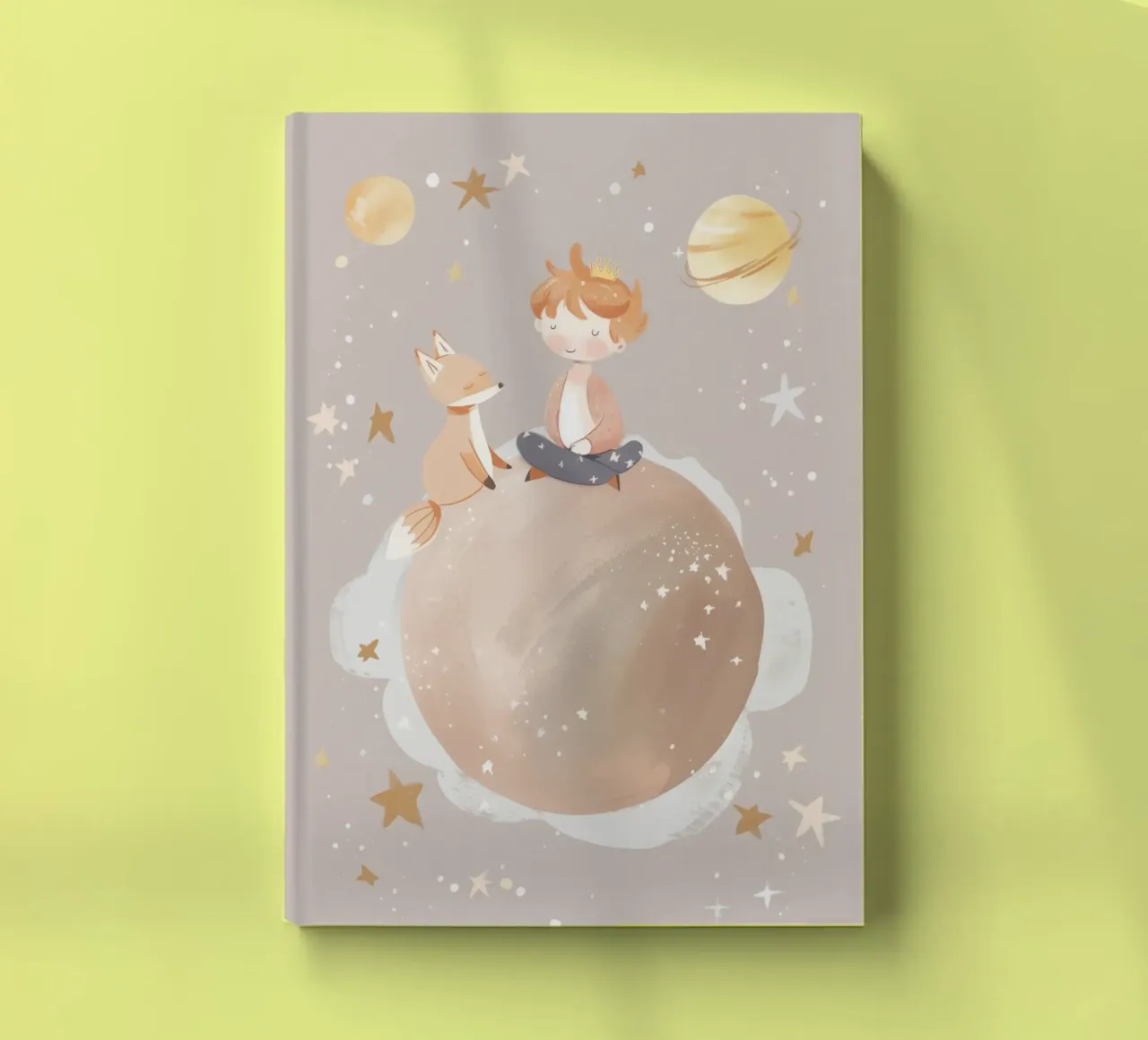 Nursery Print, Planet Space Illustration, Celestial Print notebook by Little Lola