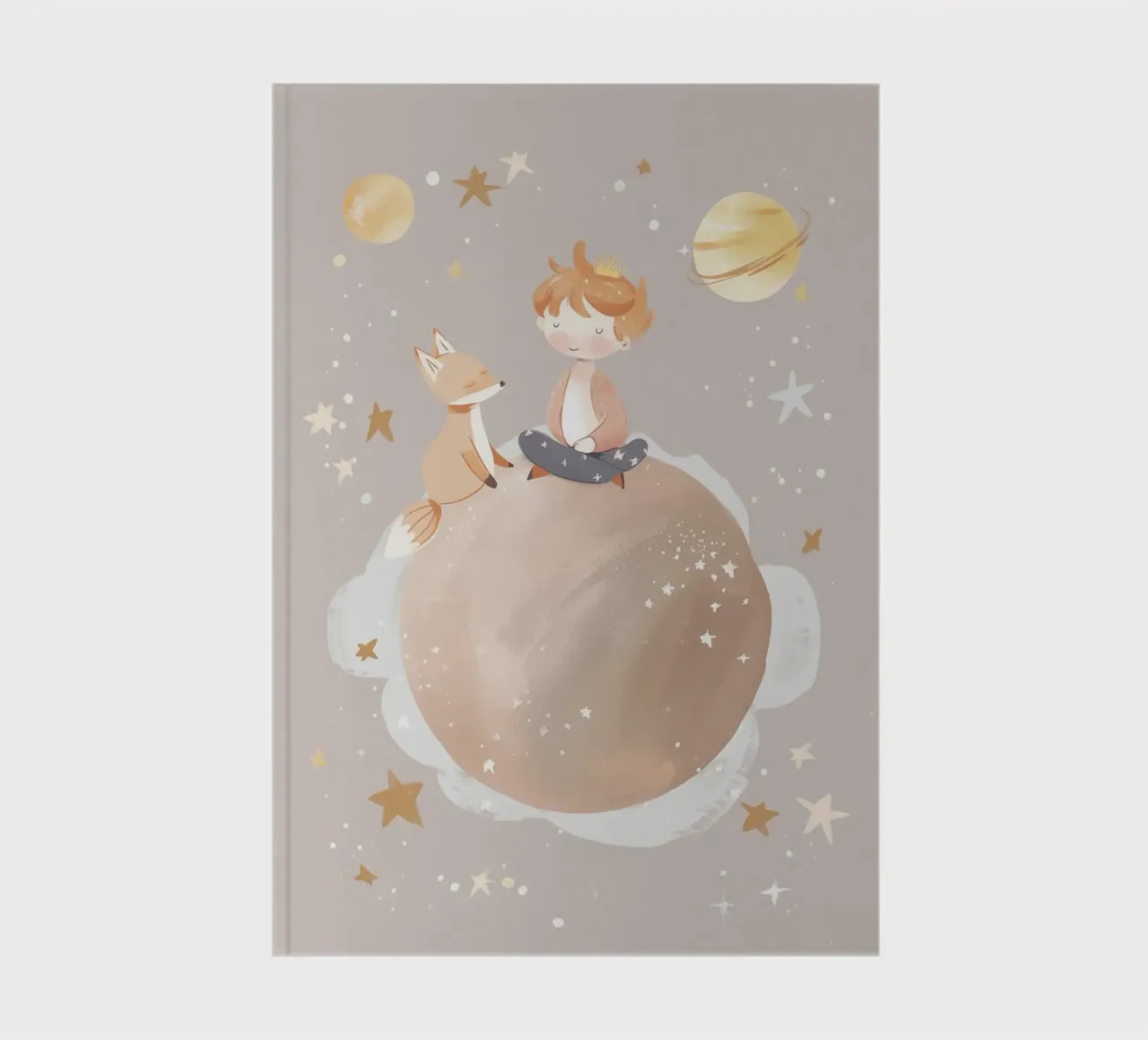 Nursery Print, Planet Space Illustration, Celestial Print notebook by Little Lola