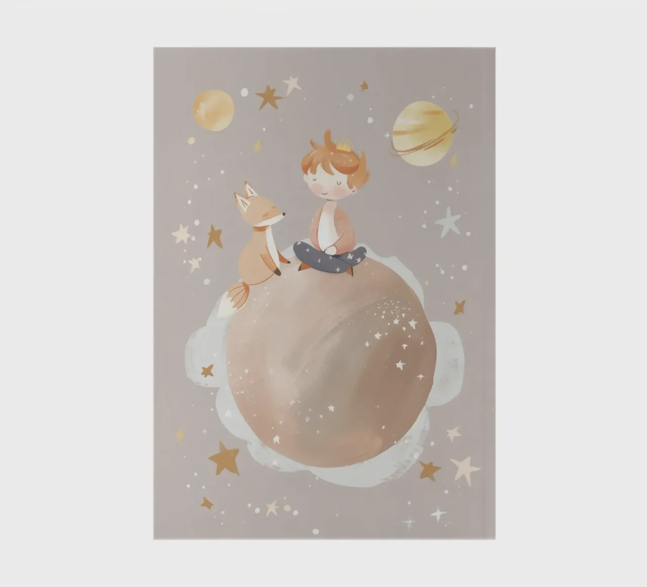 Nursery Print, Planet Space Illustration, Celestial Print notebook by Little Lola